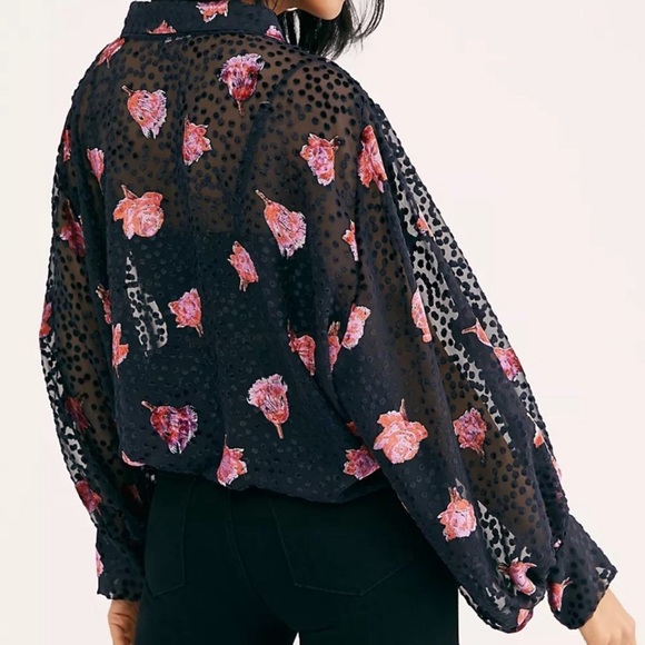 Free People Allure Velvet Tie Front Kimono - Picture 2 of 6